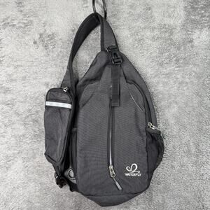 WaterFly Sling Bag Black Crossbody Shoulder Hiking Backpack Day Pack Lightweight